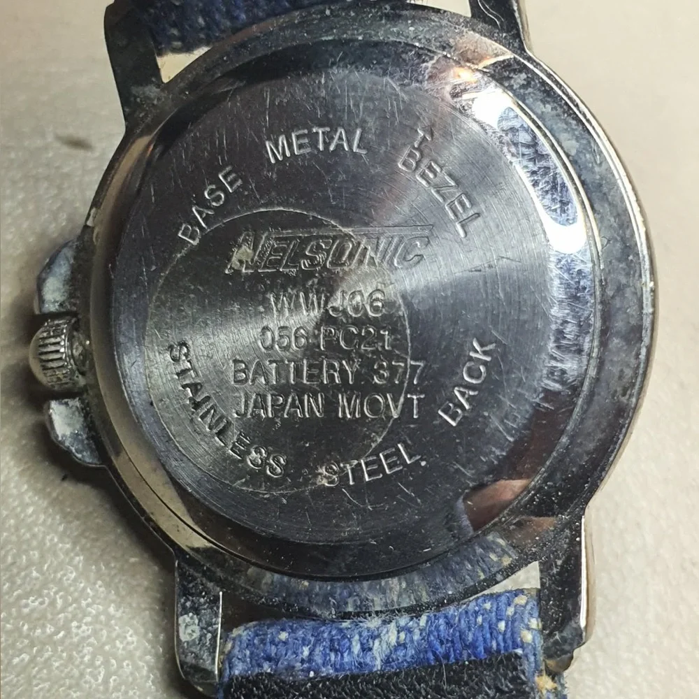 ๐ฆ10/$20๐ฆ Nelsonic WWJD? Silver/White Denim Women's Watch - Picture 5 of 5